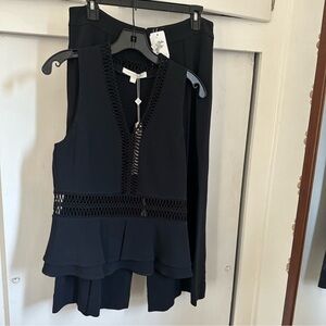 Jonathan simkhai latice lace insert v neck top and wide leg pants FIRM PRICE